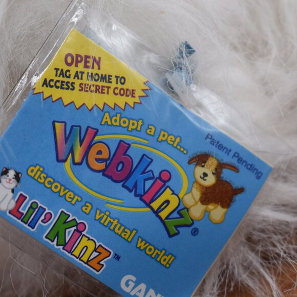 GANZ Webkinz Lil' Kinz White Yorkie Puppy Dog Plush Toy Long Hair Bow with Code - Picture 9 of 9